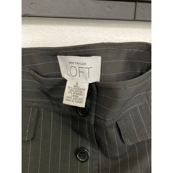 VTG 90s Loft Pinstripe Skirt A-Line Knee Length Button Front Size 4 Small - Picture 6 of 6